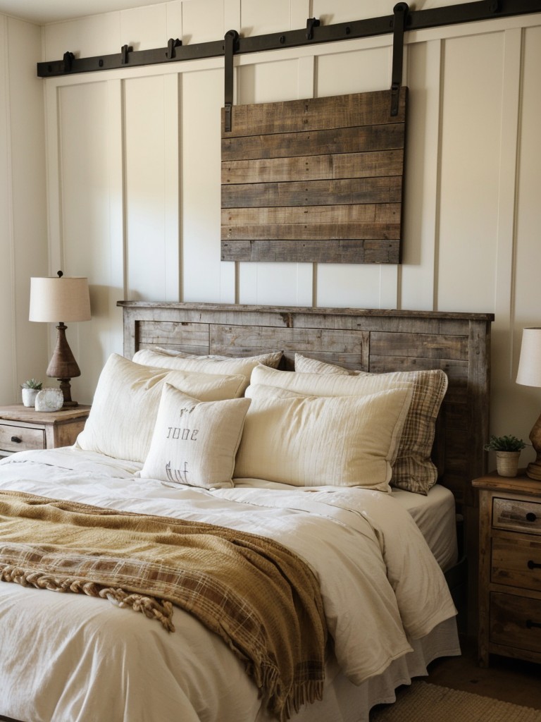 Cozy up your apartment with trendy rustic bedroom decor.