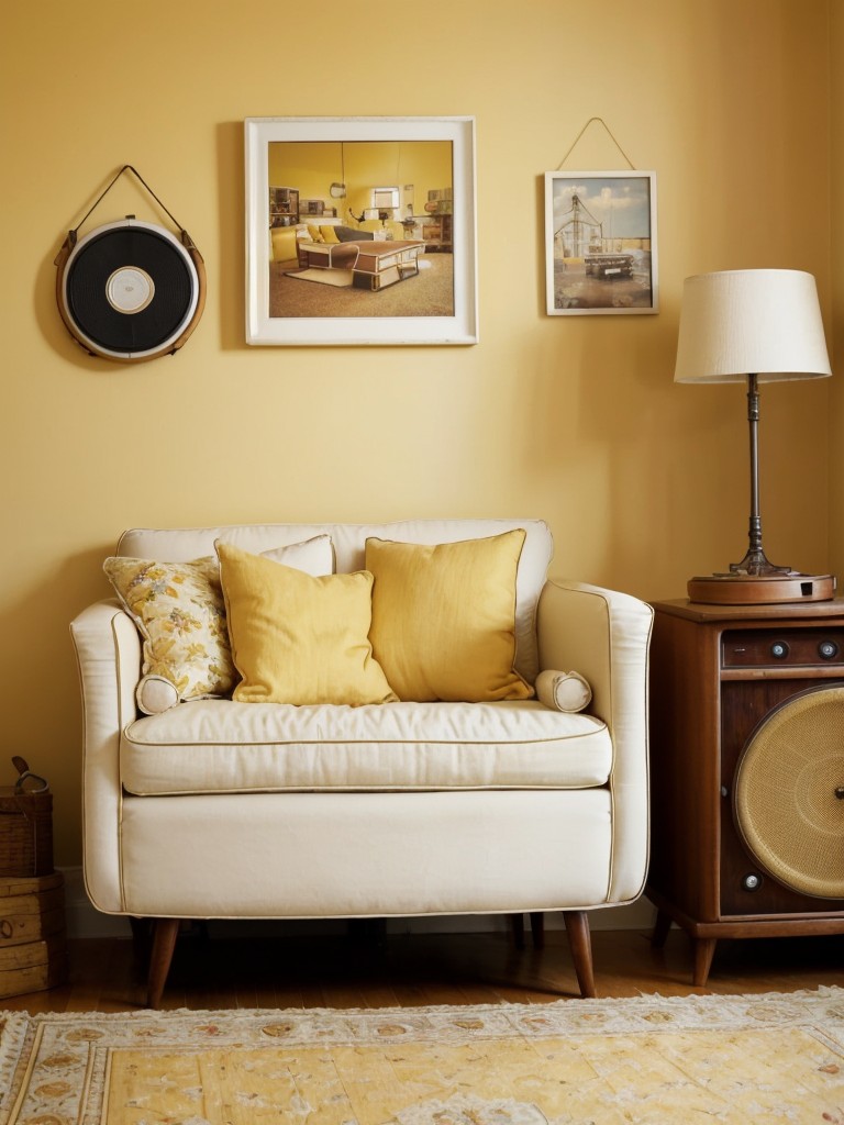 Cozy up your apartment with vintage-inspired yellow bedroom decor! ?