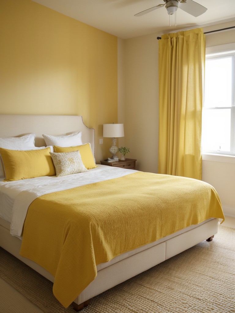 Yellow Happiness: Inspiring Apartment Bedroom Decor Ideas!