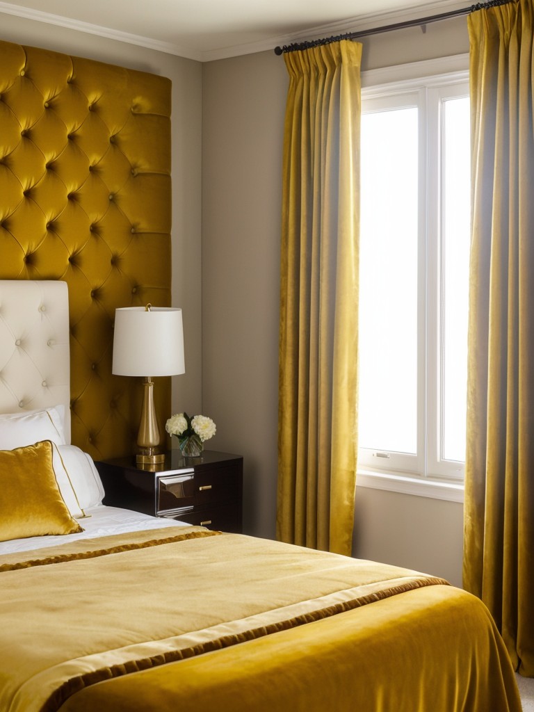 Sunshine vibes: Elevate your apartment with a yellow-themed bedroom!