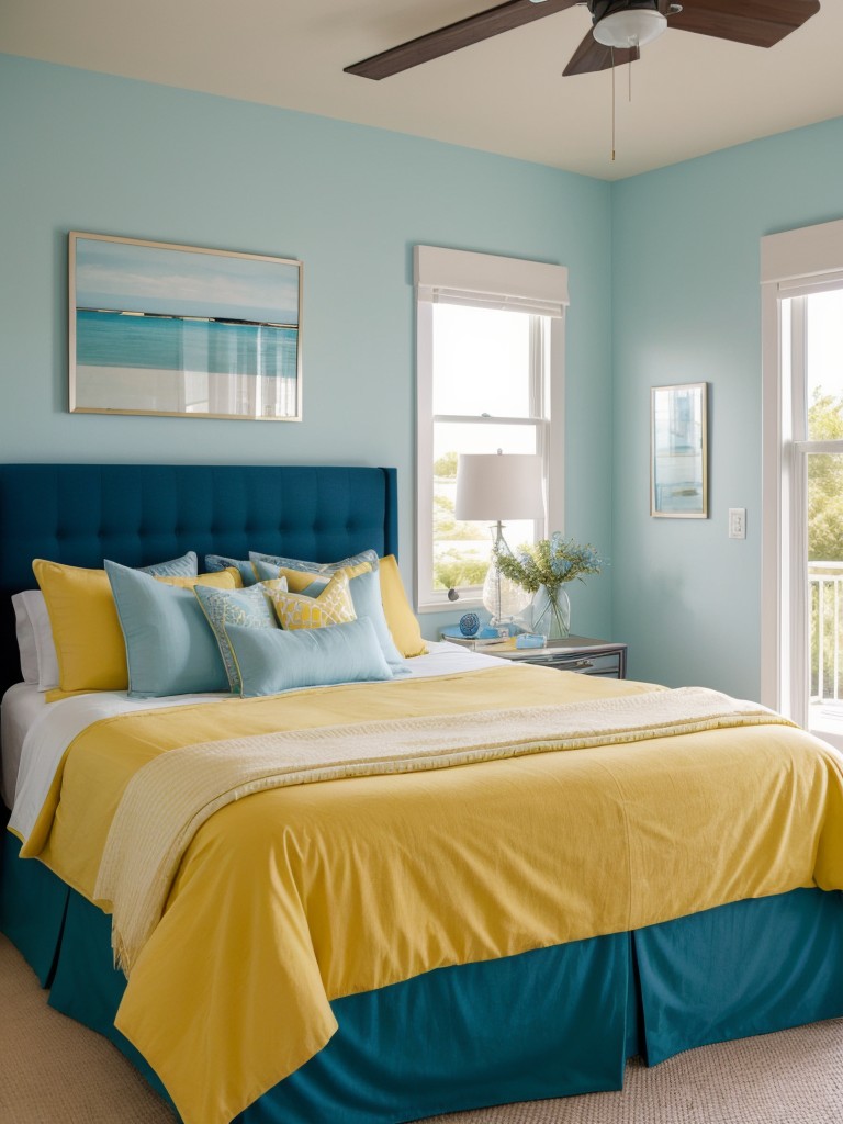 Coastal chic: Elevate your apartment with calming blue hues and seaside touches.