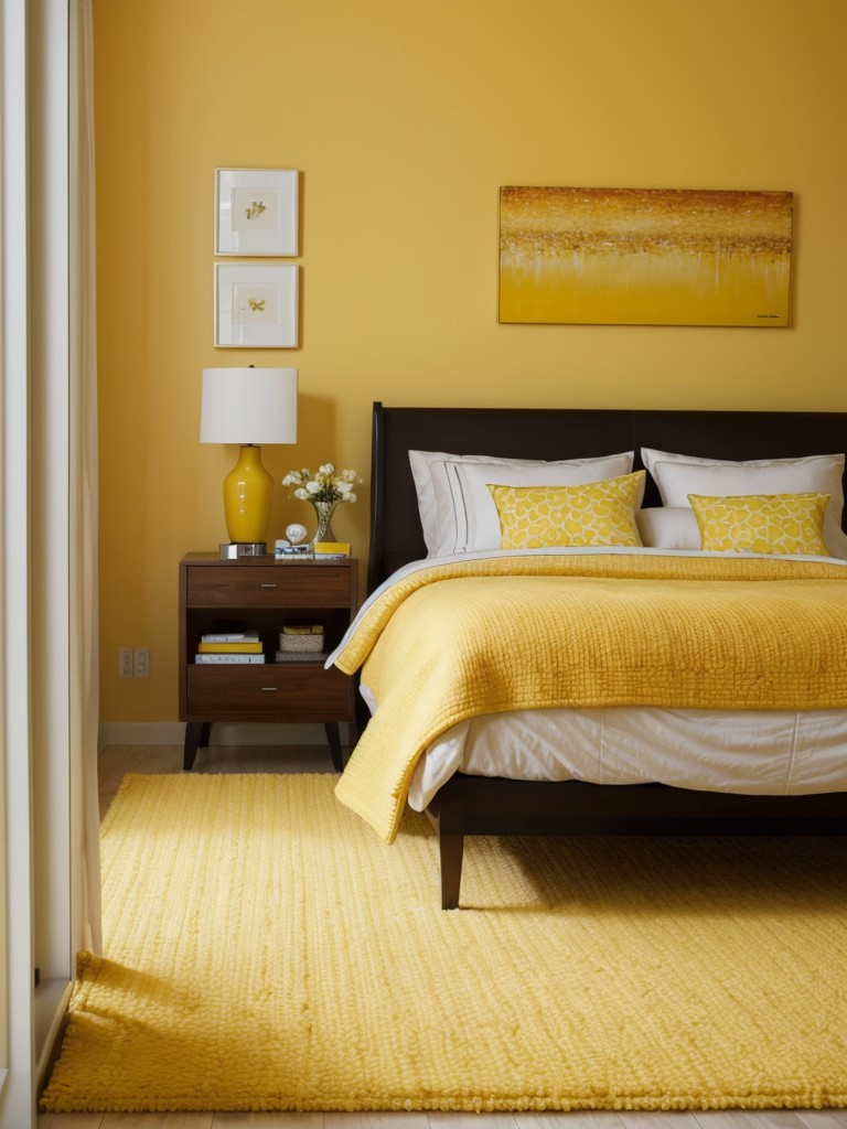 Cozy up your apartment with a sunny yellow bedroom!