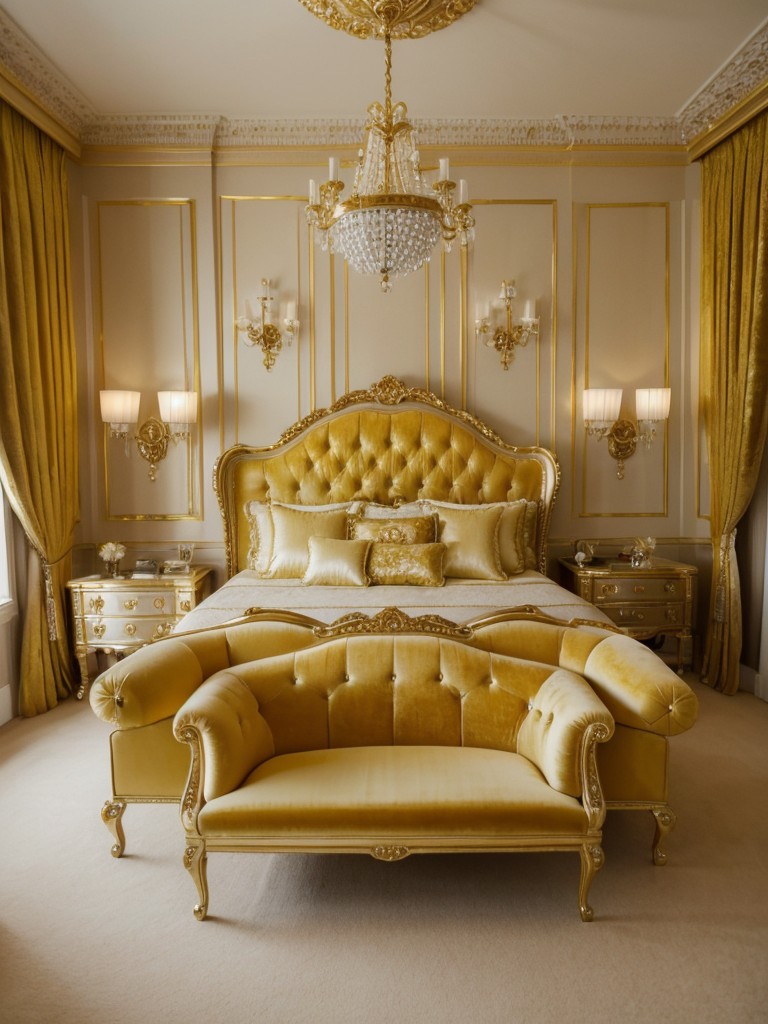 Regally Radiant: Luxe Yellow Bedroom Decor Ideas.