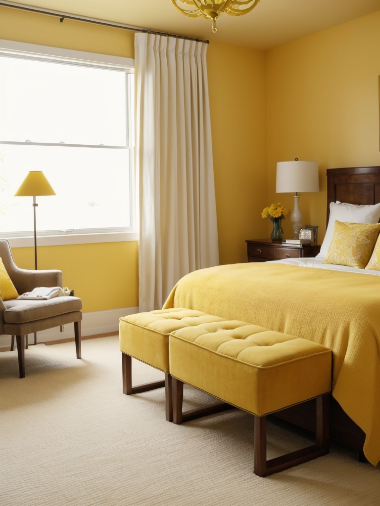 Cozy yellow apartment vibes: Transform your space with warm tones for a welcoming ambiance.