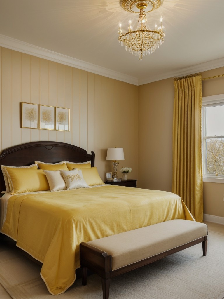 Apt elegance: Elevate your space with yellow bedroom decor.