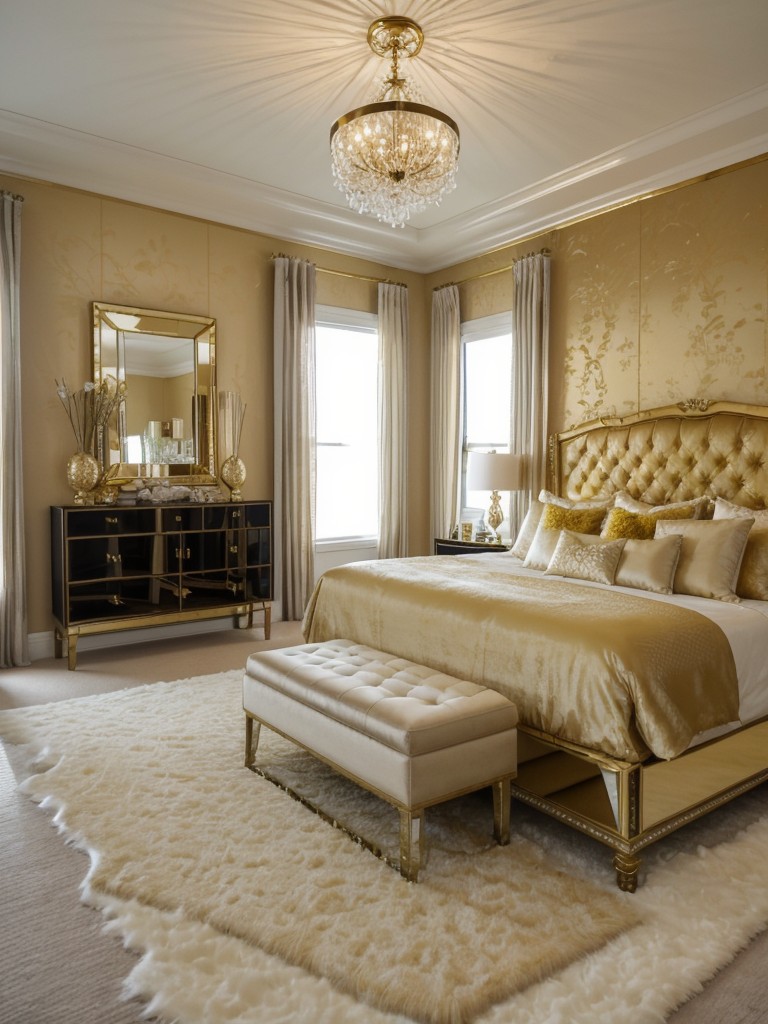 Glamorize your bedroom with a golden touch.