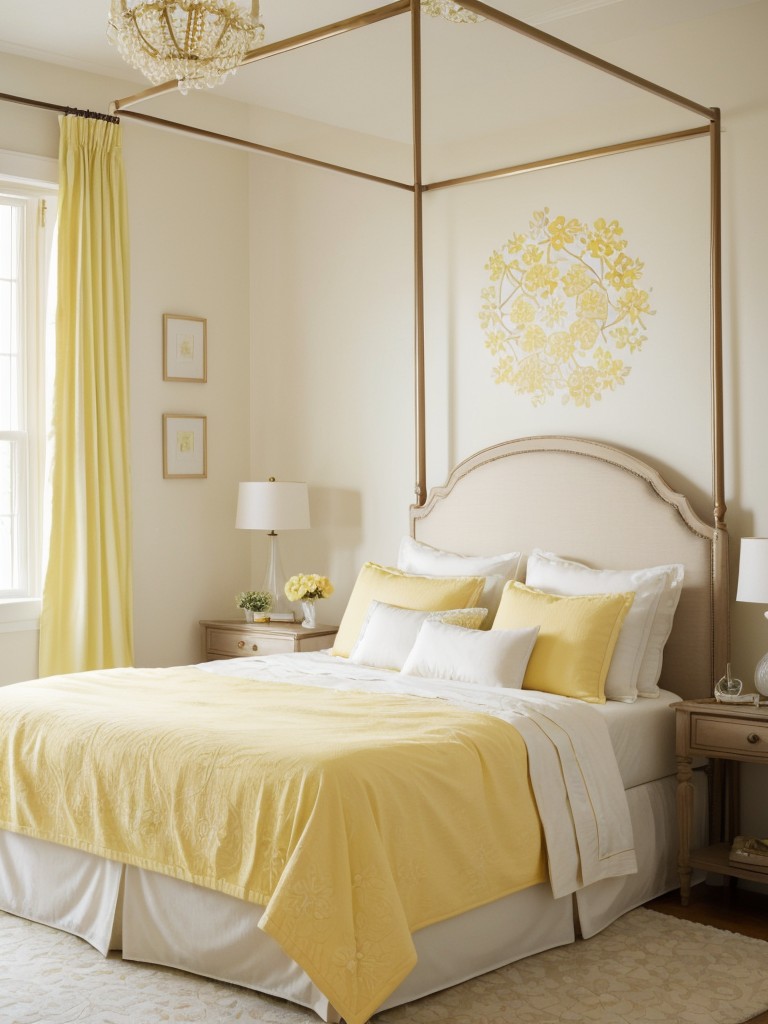 Sun-kissed sanctuary: Yellow bedroom decor for a refreshing apartment vibe