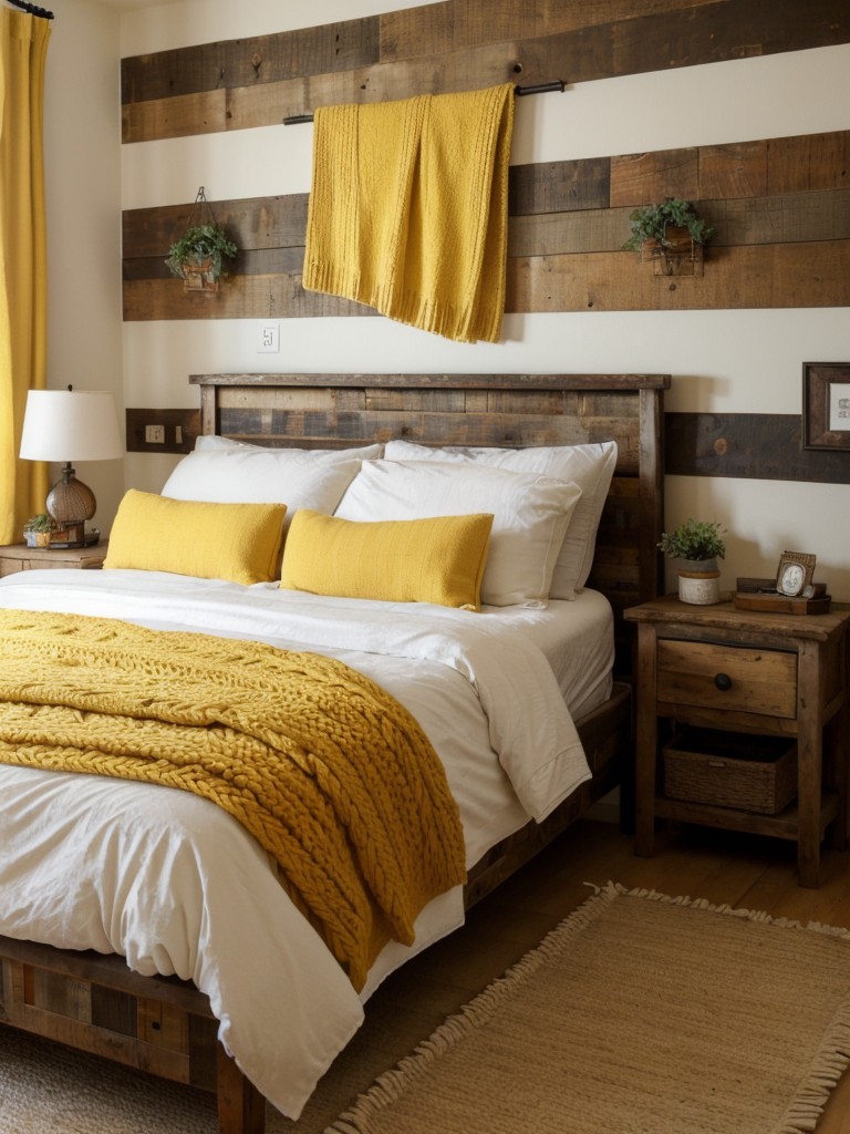 Cozy Rustic Bedroom Decor: Embrace Yellow Accents