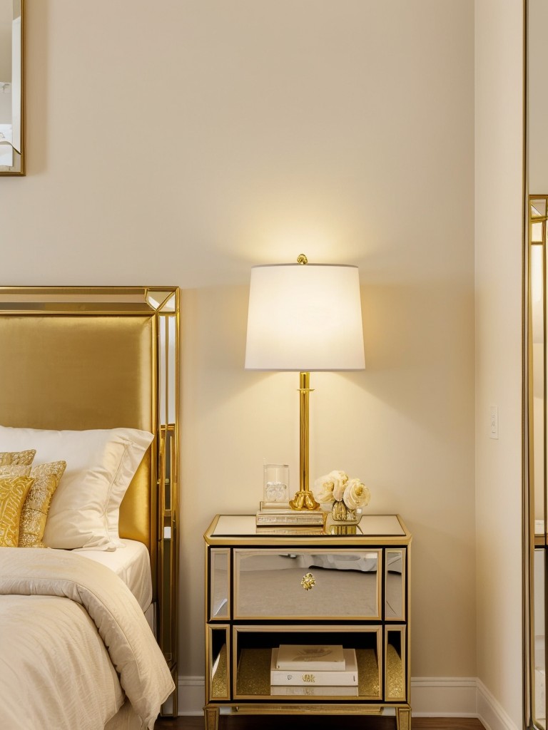 Golden hour bliss: Chic apartment decor ideas for a glam bedroom.