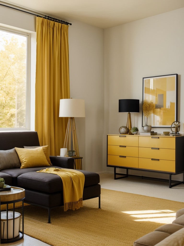 Golden hour vibes: Elevate your apartment with yellow bedroom decor!