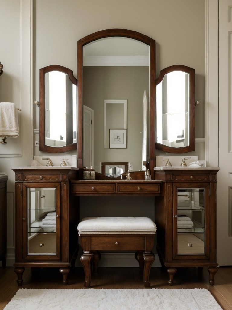 Elevate Your Bedroom with a Vintage Vanity Table and Mirror!