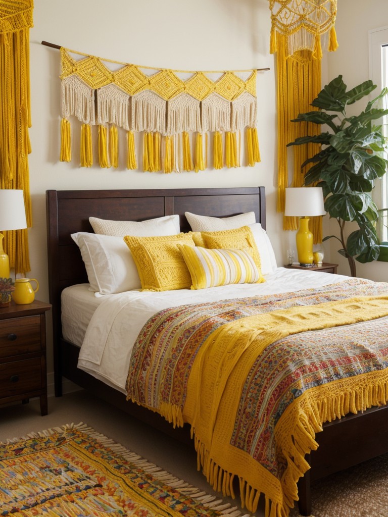 Sunshine vibes: Embrace yellow bedroom decor for a bold and bright apartment