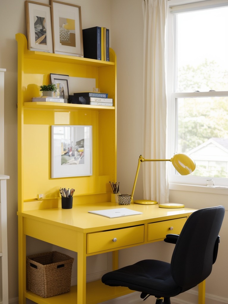 Workspace wonders: Create a stylish and functional apartment bedroom with desk and seating.