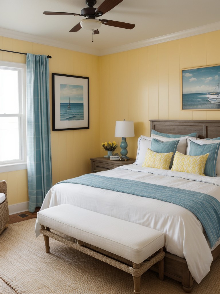 Coastal-inspired bedroom with nautical accents: Embrace the beachy vibe!