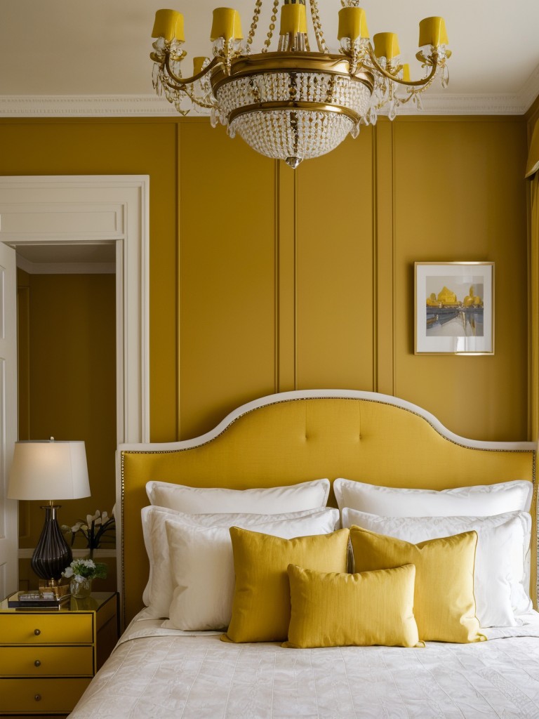 Vibrant yellow apartment inspo: Elevate your bedroom with statement decor!