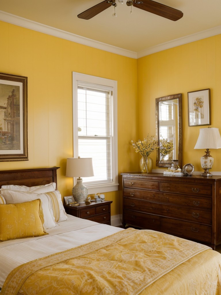 Vintage-inspired charm: Timeless yellow decor ideas for your bedroom