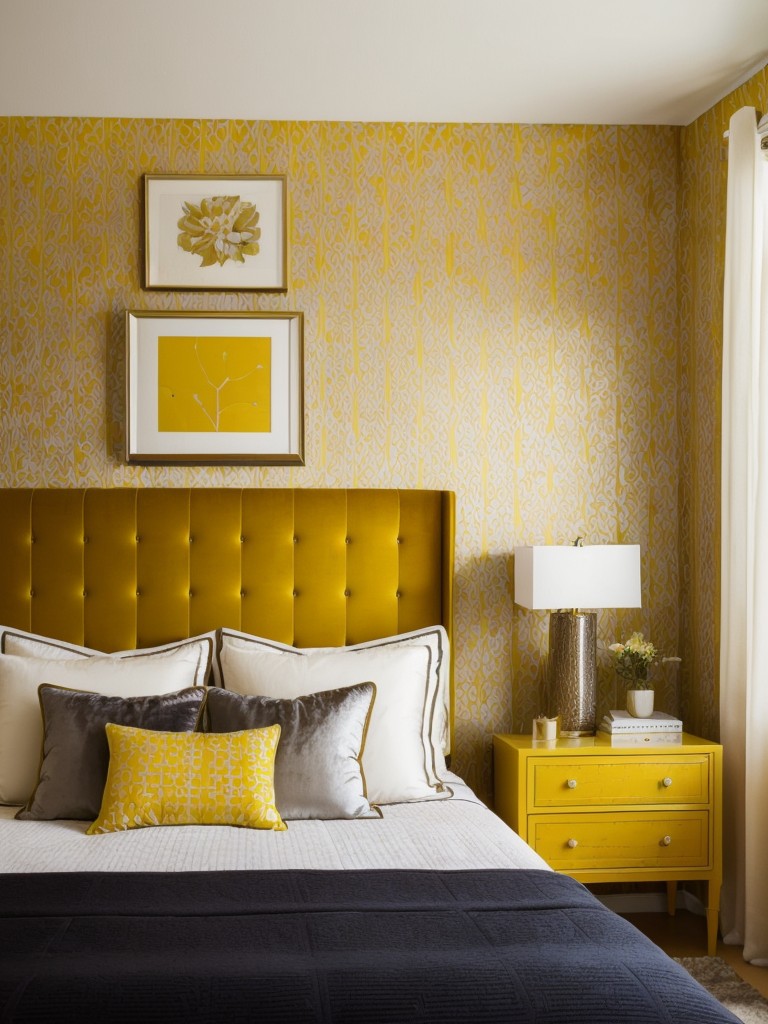 Yellow apartment bedroom inspo: A vibrant burst of energy in chic decor