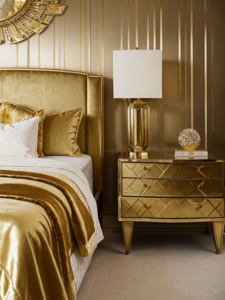 Opulent Art Deco-inspired bedroom decor: Transform your space with glamour and style!