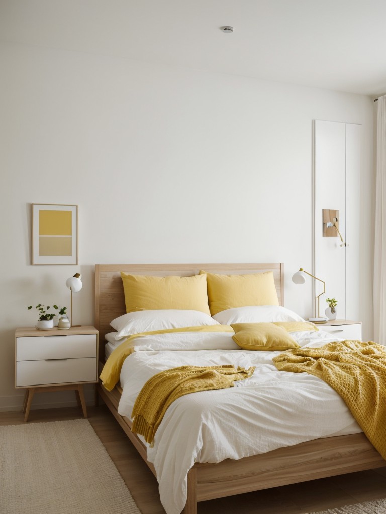 Sunny serenity: Elevate your apartment with cheerful yellow accents.