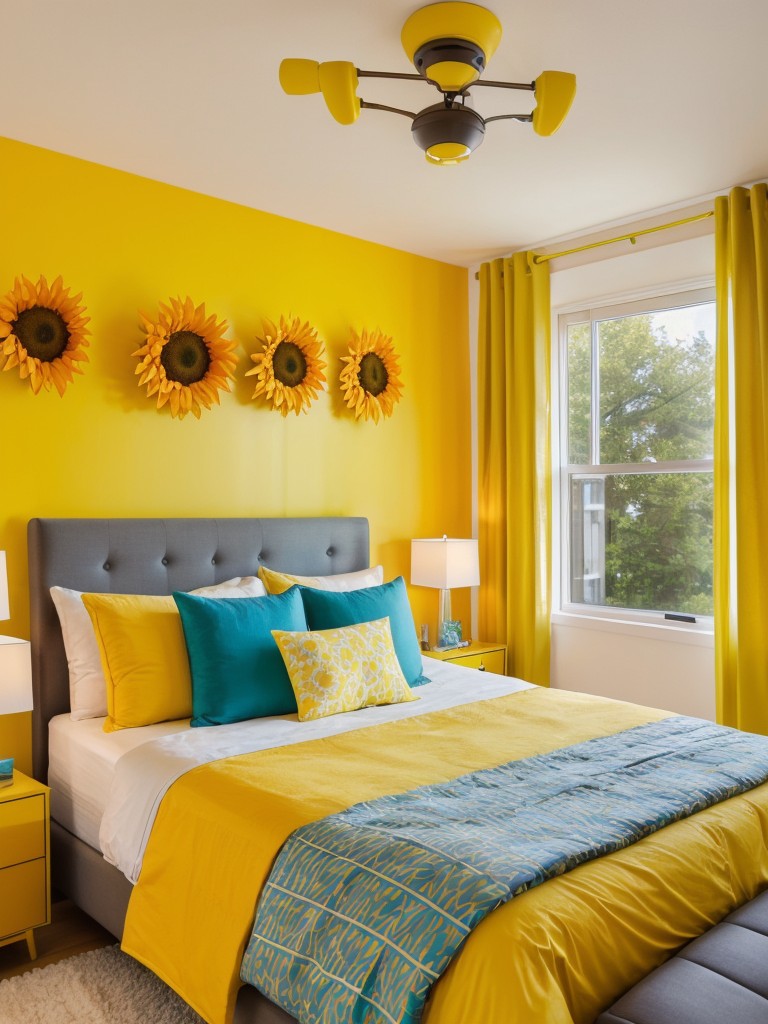 Sun-splashed apartment: Brighten your space with yellow sunflowers.