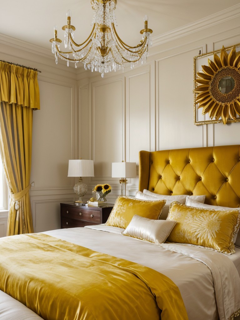 Sunflower Chic: Elevate your apartment with modern yellow bedroom decor