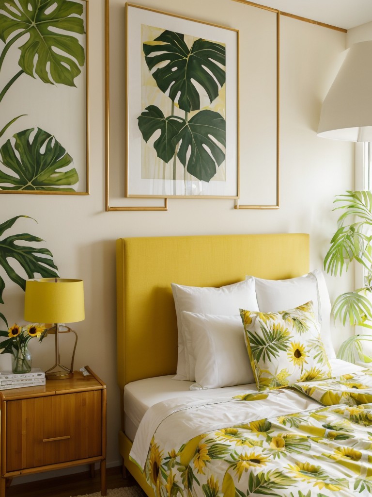 Tropical Vibes: Transform Your Bedroom with Sunflowers & Modern Decor!