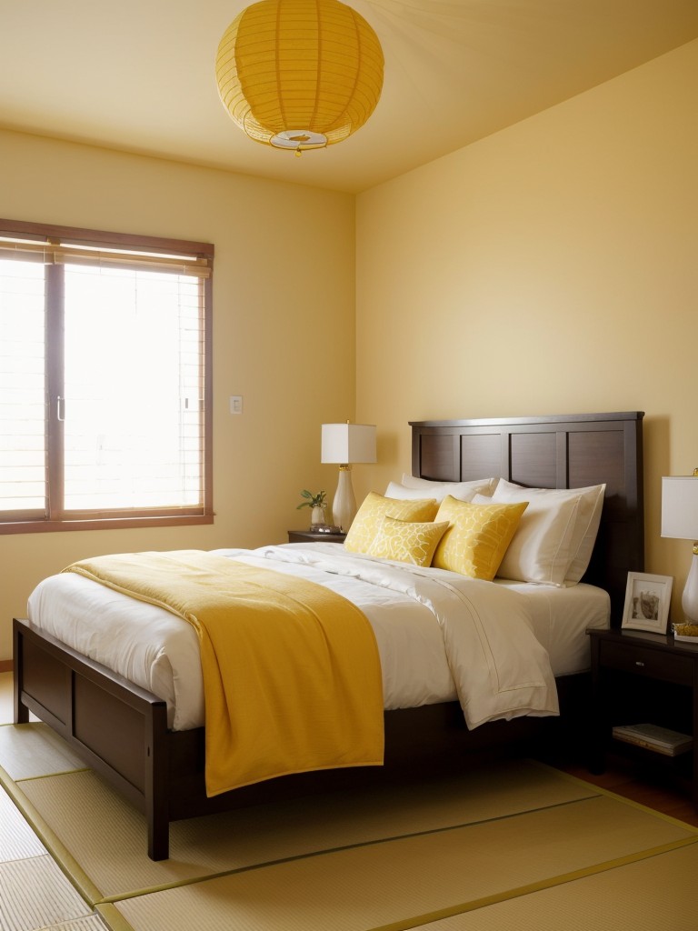 Sunny vibes: Yellow-themed bedroom decor ideas for an apartment.