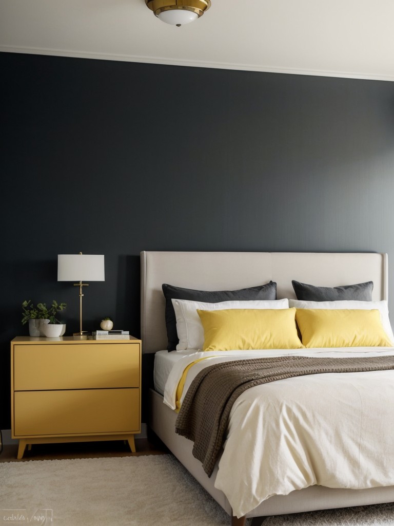 Transform your apartment with minimalistic yellow bedroom decor