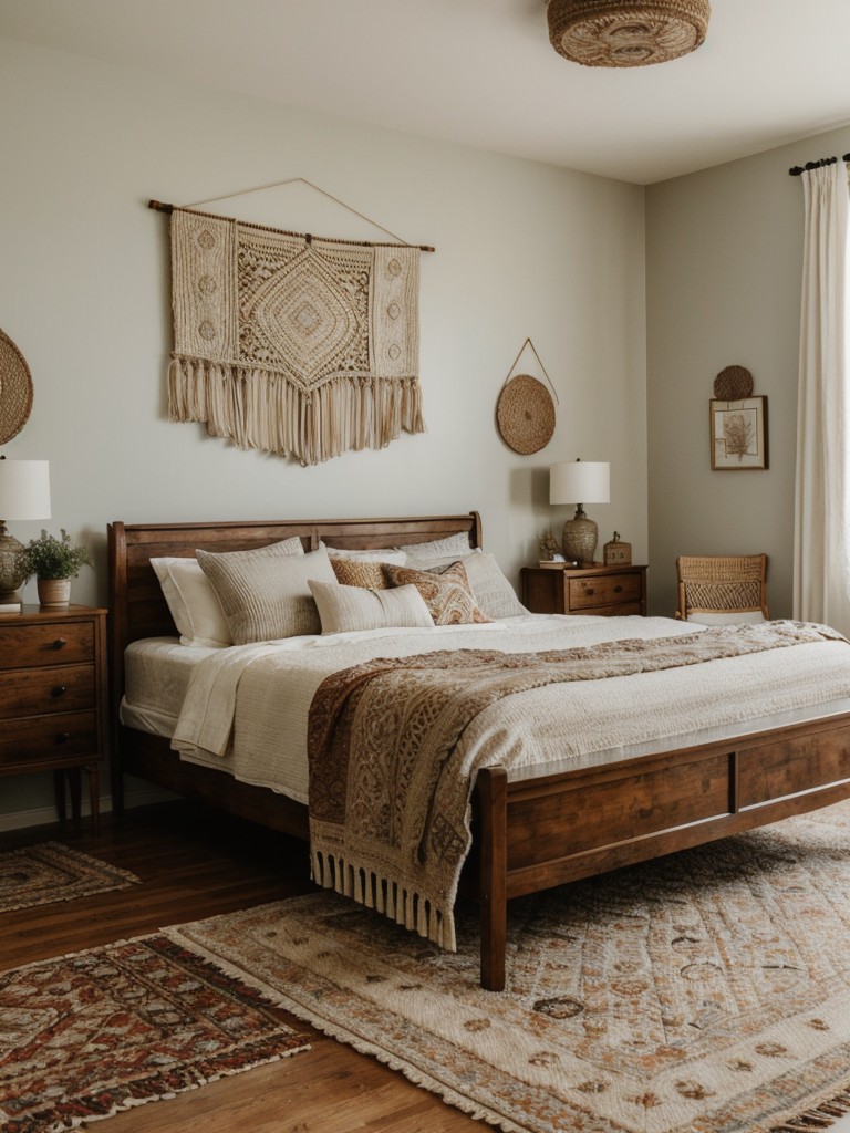 Boho vibes for your bedroom: Create an eclectic oasis with cozy brown decor!