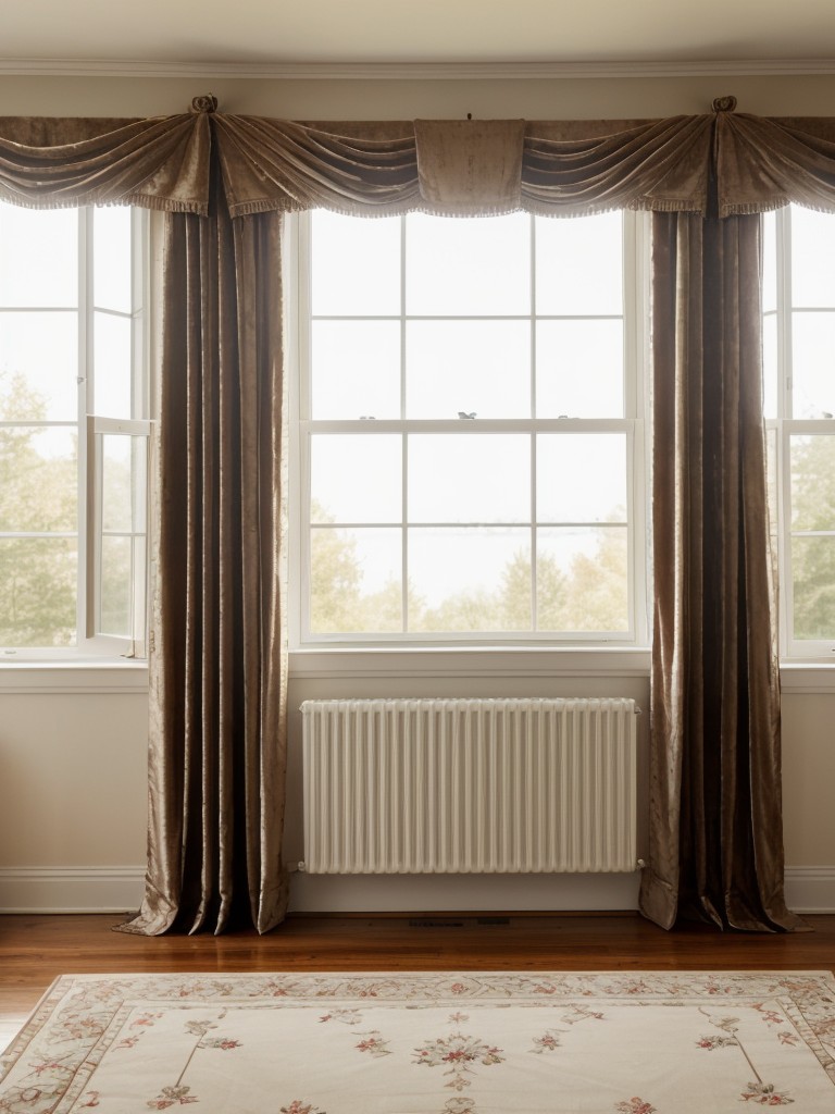 Luxurious Vintage Bedroom: Elevate Style with Floor-Length Drapes!