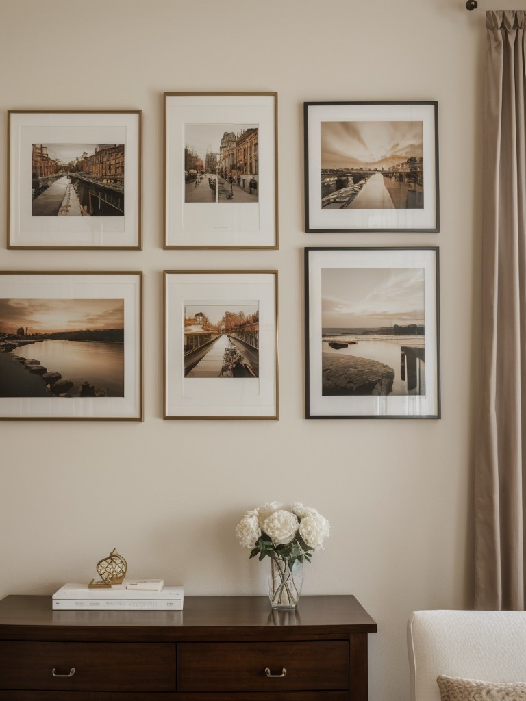 Stunning Brown Bedroom Decor: Personalize your space with a chic gallery wall!