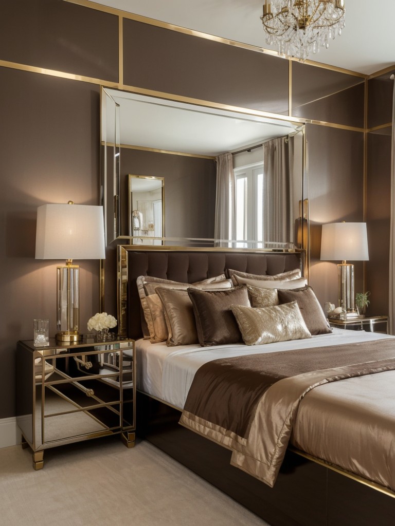 Chic Choco Bedroom: Add Metallic Accents for Luxurious Apartment Vibes
