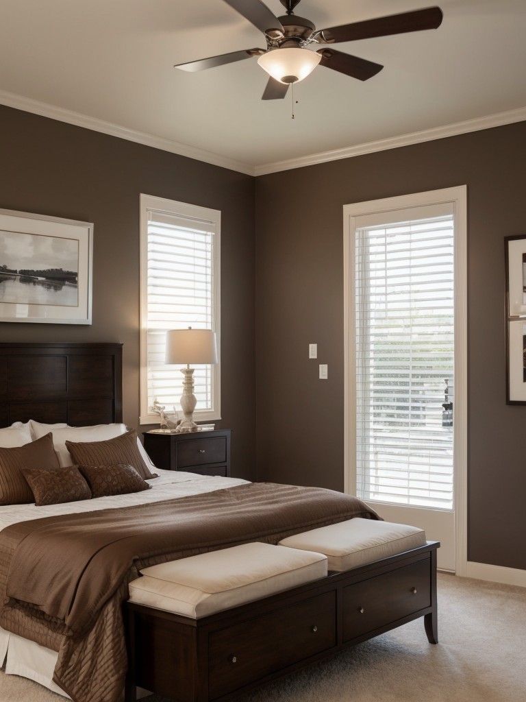 Chic Chocolate Bedroom: Artistic Touches for Stunning Walls