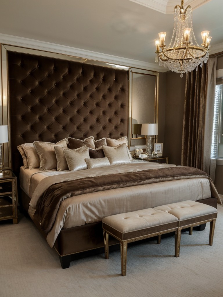 Luxurious Earth-Toned Apartment Inspiration: Glamorous Velvet & Mirrored Accents