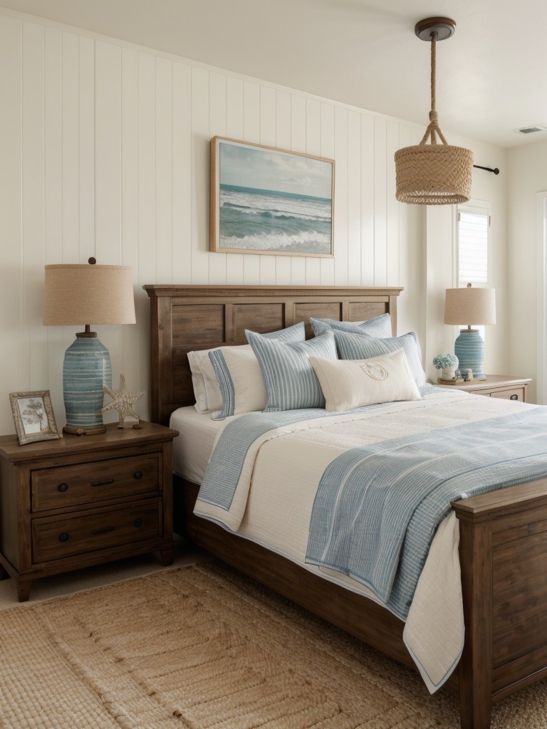 Coastal Charm: Nautical Bedroom Decor with Rope Accents