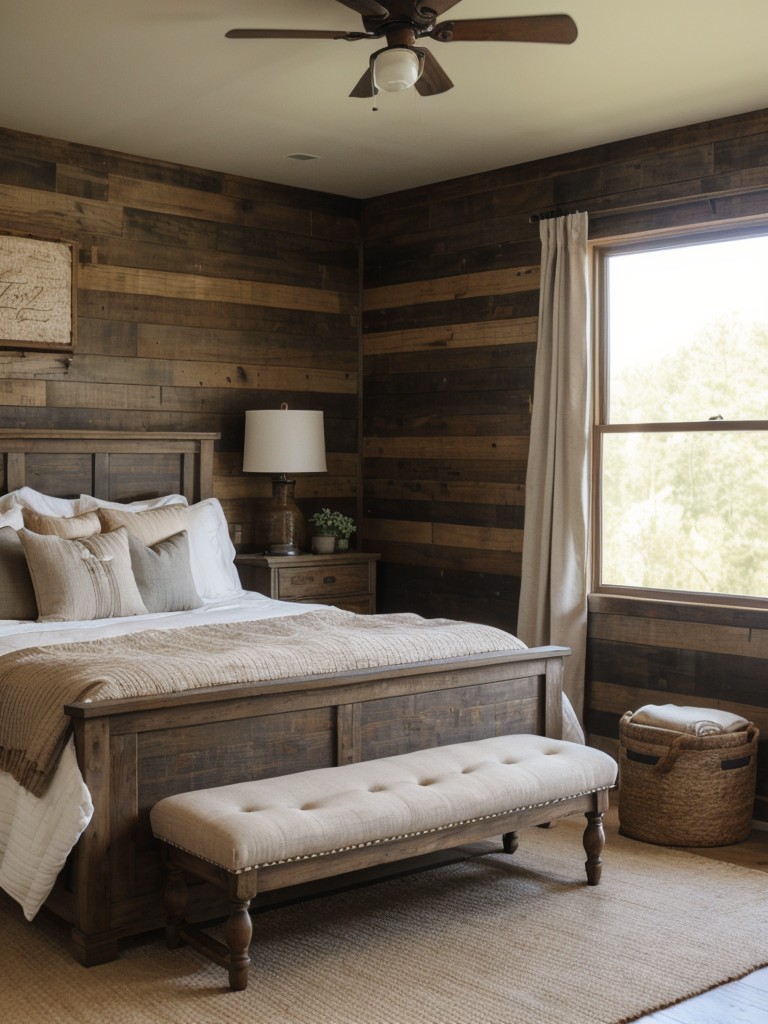 Rustic Farmhouse Vibes: Create a Cozy Bedroom Retreat with Weathered Wood and Vintage Touches