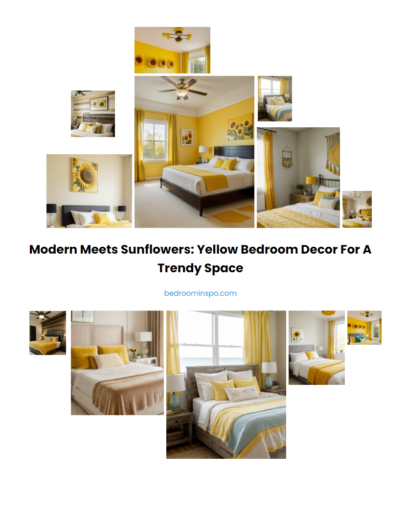 Modern meets sunflowers: Yellow bedroom decor for a trendy space