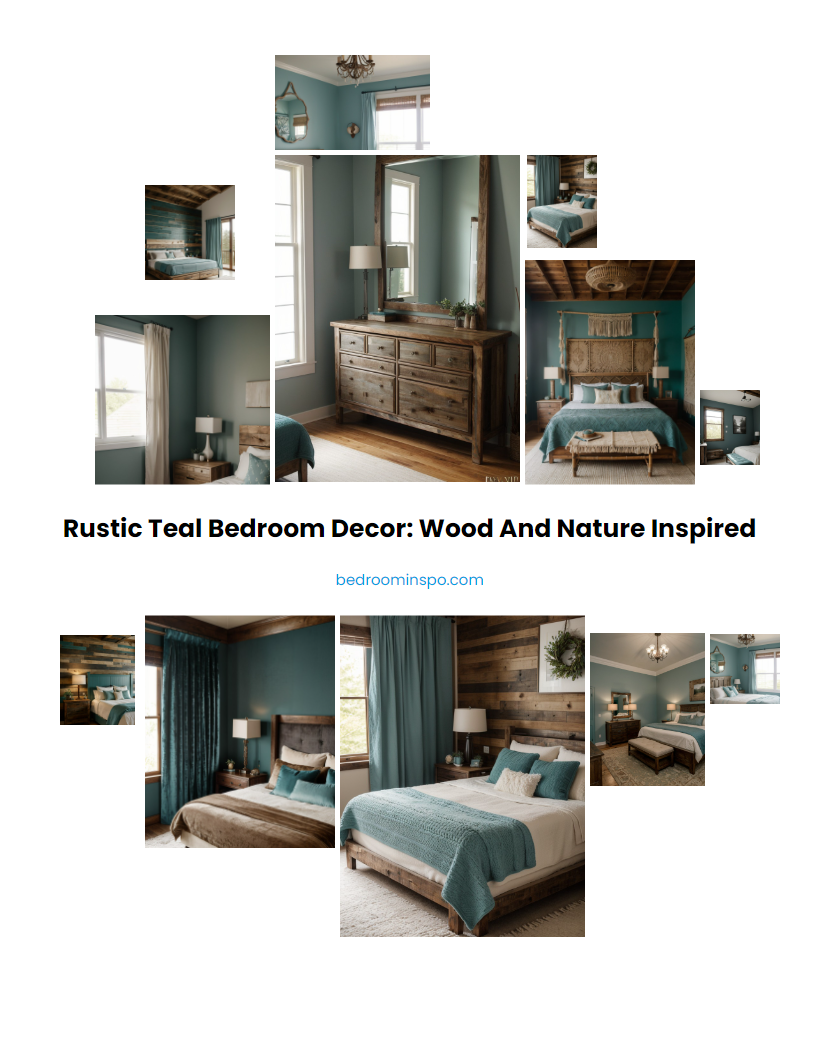 Rustic Teal Bedroom Decor: Wood and Nature Inspired