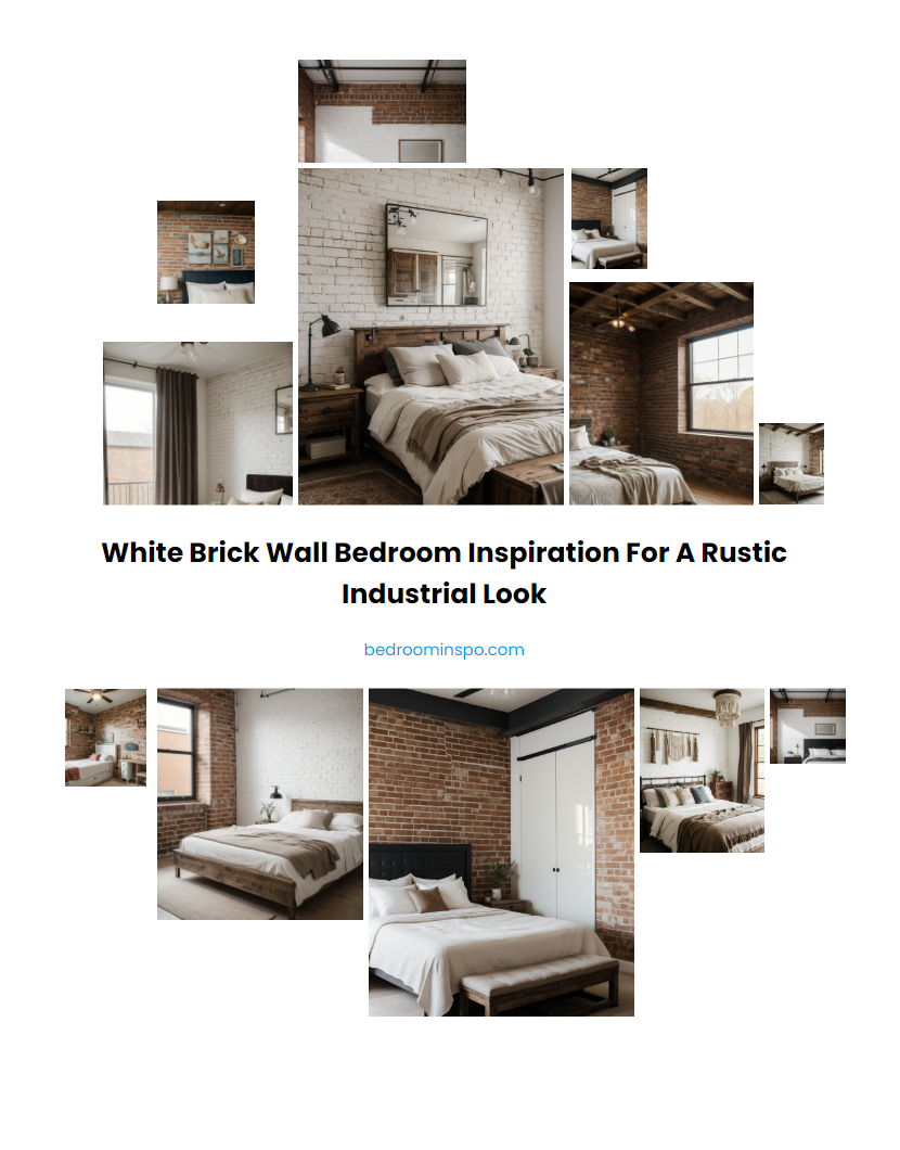 White Brick Wall Bedroom Inspiration for a Rustic Industrial Look